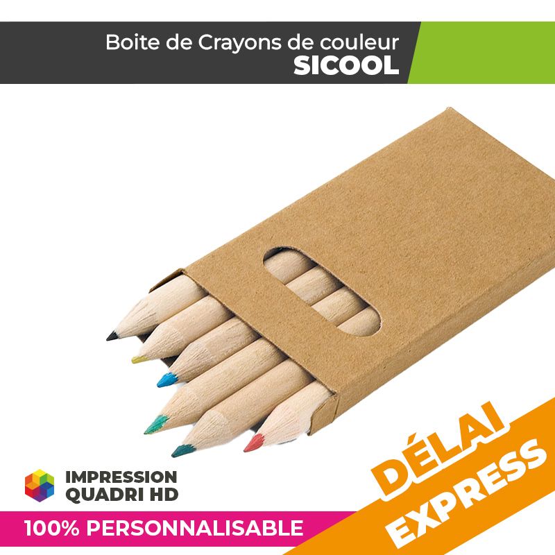 Boite de crayons de couleur Personnalisée | SICOOL