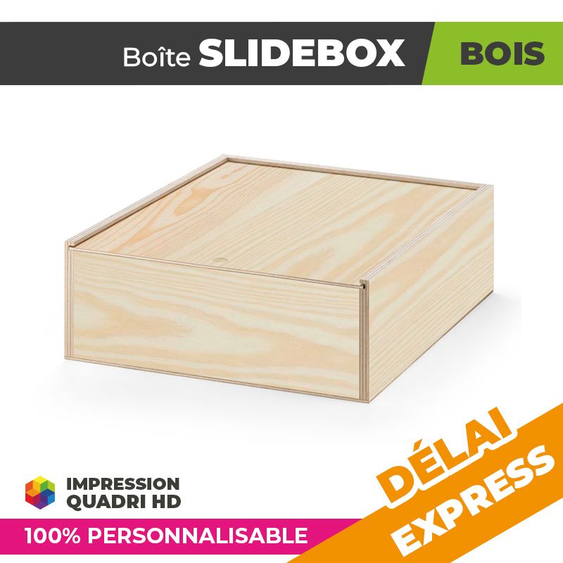 Boîte en Bambou Personnalisée | SLIDEBOX